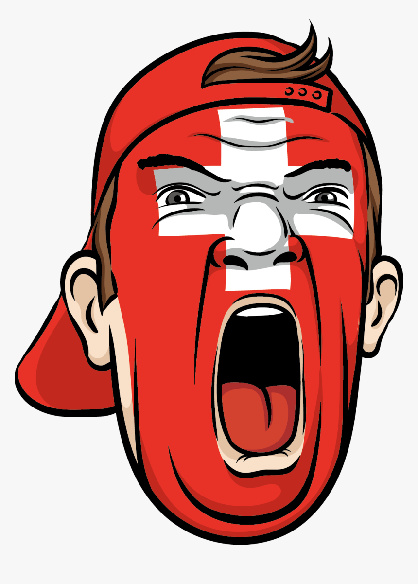 Yelling Swiss Face Png Image - Fan Football Png, Transparent Png, Free Download
