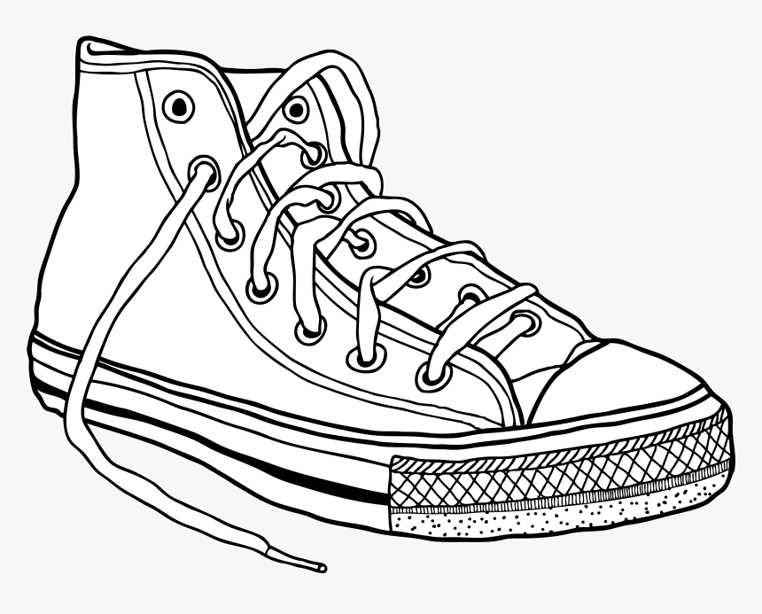 Converse Sneakers Drawing Clip Art - Converse Drawing Png, Transparent Png, Free Download