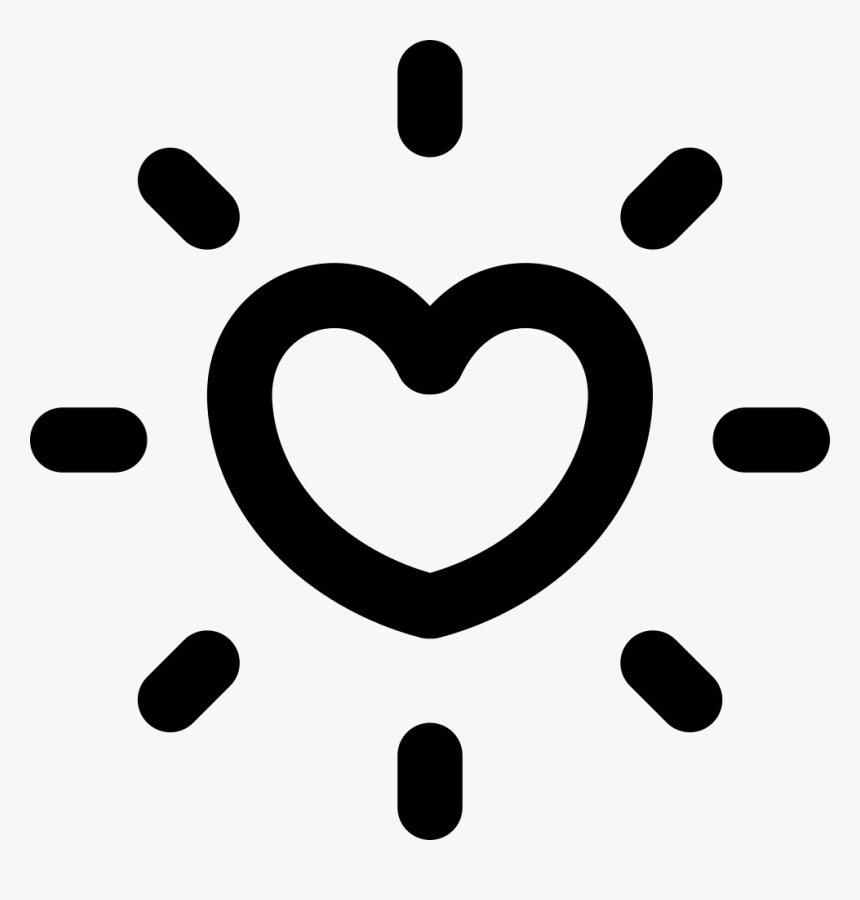 The Sun - Black And White Heart Sun, HD Png Download, Free Download