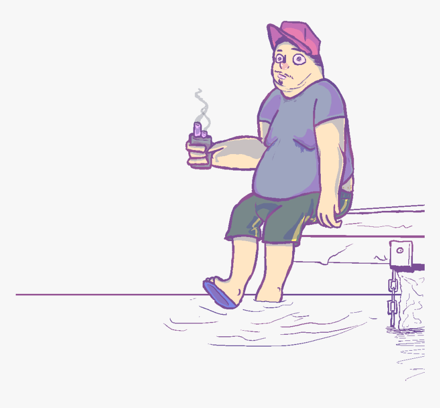 A Fat Man I Saw At The Dock - Cartoon, HD Png Download, Free Download