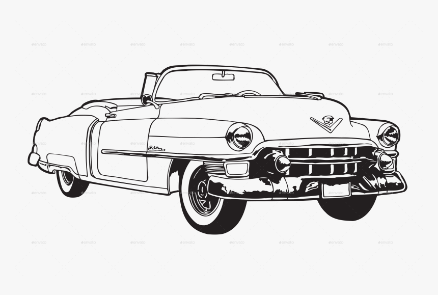 Cars Transparent Retro - Cadillac Clipart, HD Png Download, Free Download