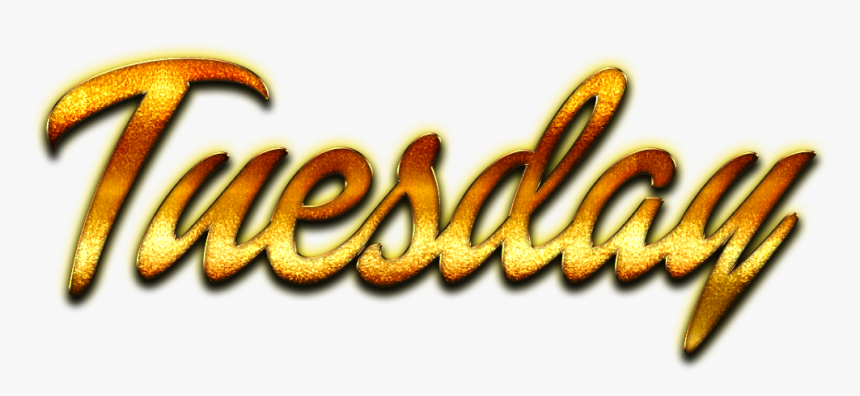 Tuesday Golden Letters Name Png - Calligraphy, Transparent Png, Free Download