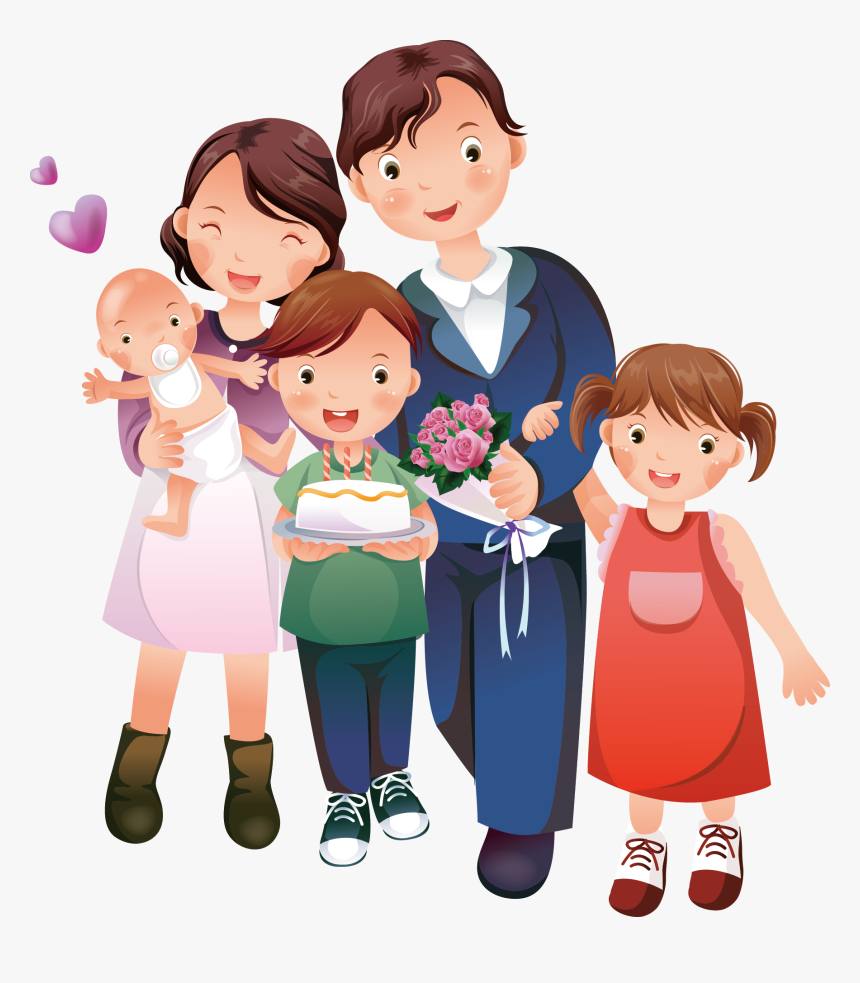 Clip Art Happy Family Clip Art - Cartoon Happy Family Clipart, HD Png ...