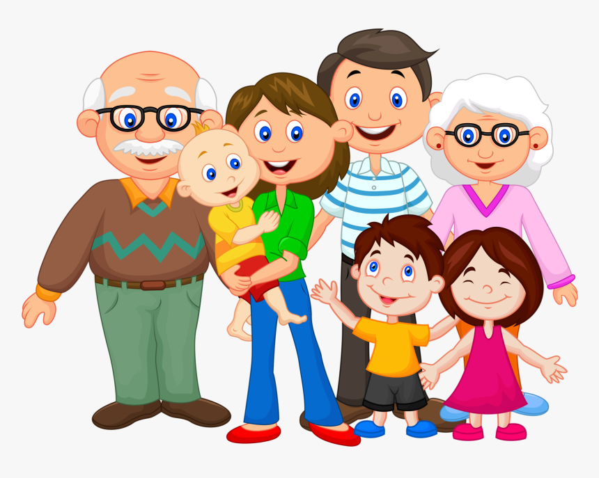 Happy Family Cartoon Png - Clipart Extended Family, Transparent Png, Free Download