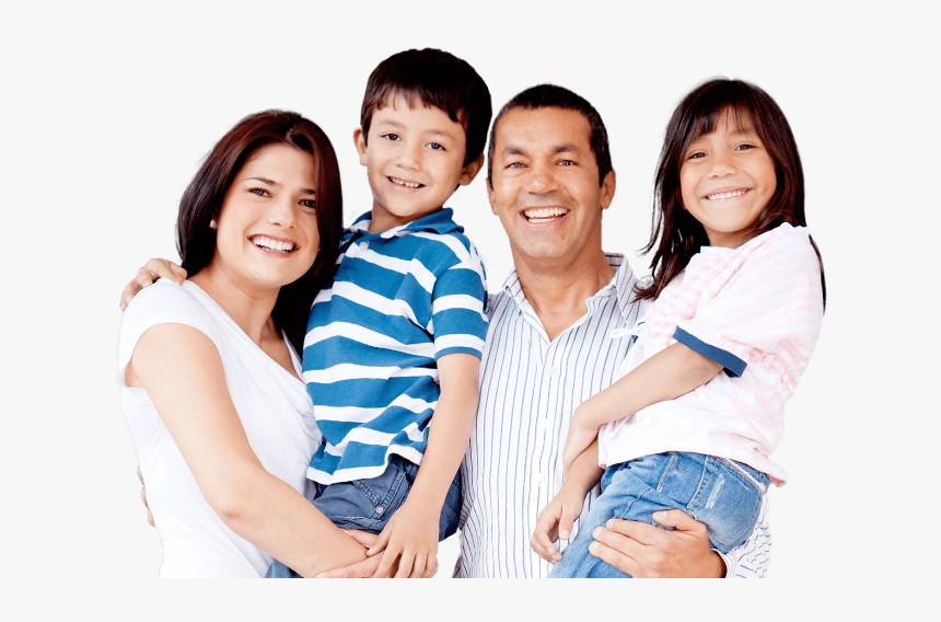 Smiling Mother, Father, And Two Kids - Family, HD Png Download, Free Download