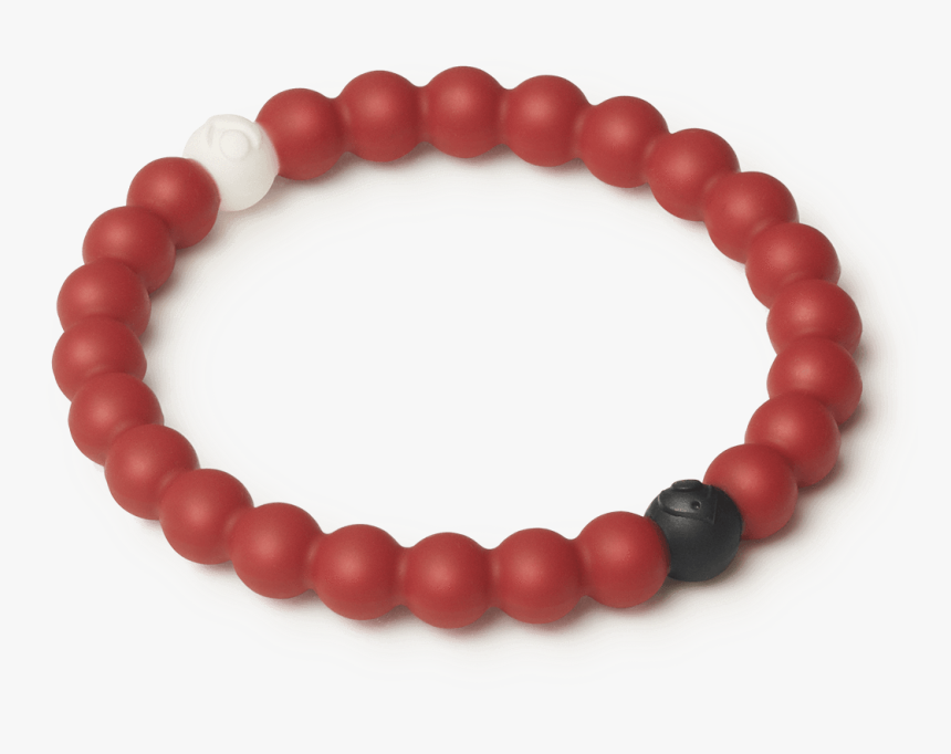 Side Angle Of Red Silicone Beaded Bracelet - Black Marble Bead Bracelet, HD Png Download, Free Download