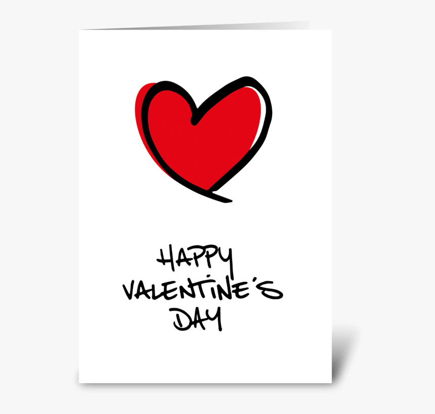 Big Red Heart Happy Valentine"s Day Greeting Card - Heart, HD Png Download, Free Download