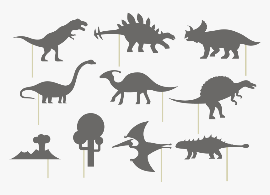 Stegosaurus Dinosaur Silhouette Tyrannosaurus - Dinosaurios Siluetas Png, Transparent Png, Free Download