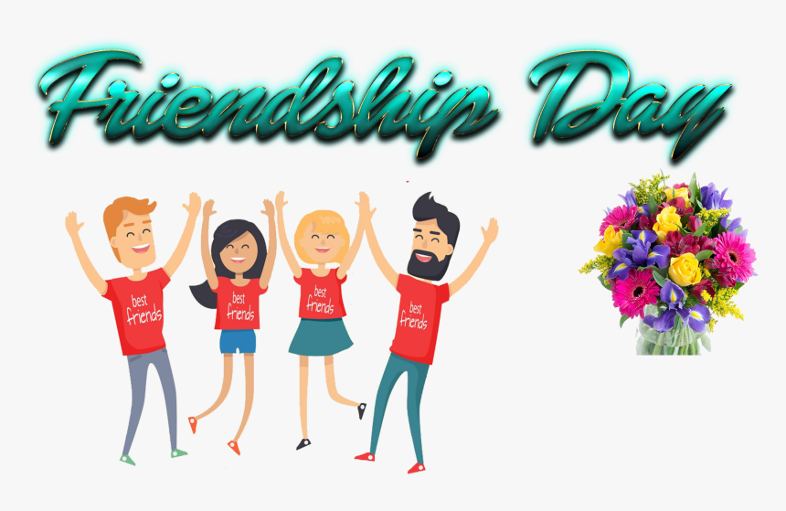 Happy Friendship Day Four Friends , Transparent Cartoons - Friendship Day Four Friends, HD Png Download, Free Download