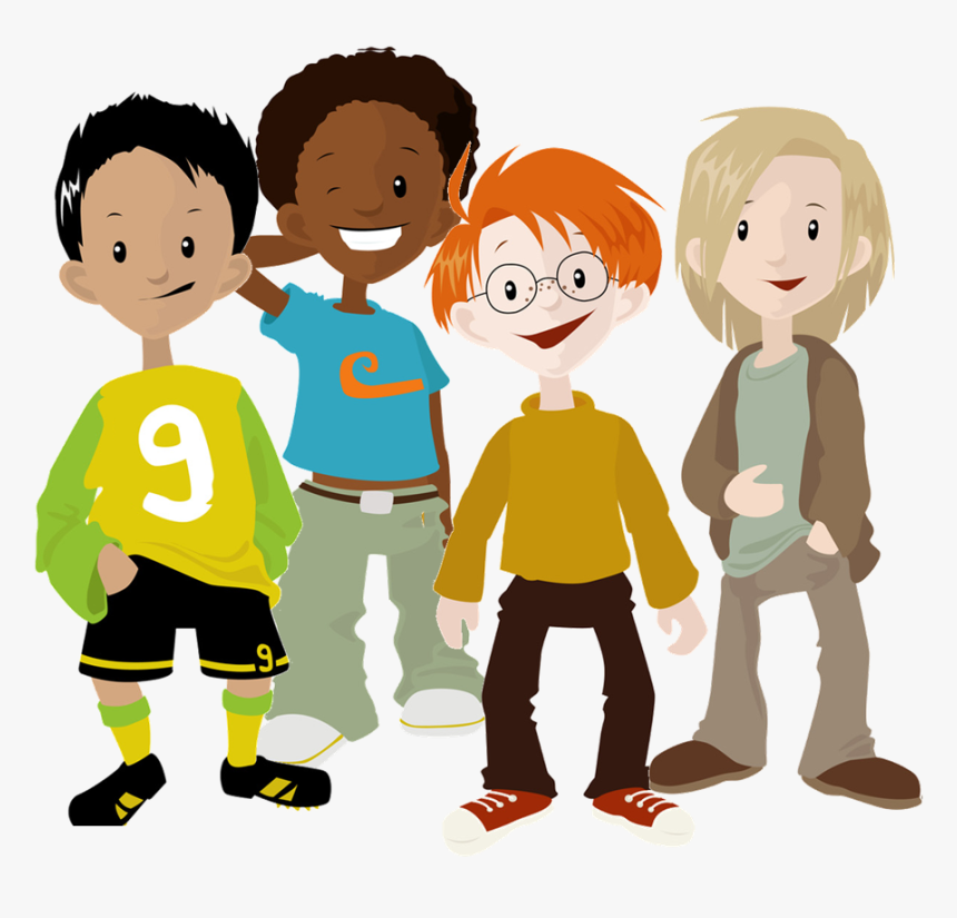 Transparent Friends Clip Art - Boys Group Cartoon Png, Png Download