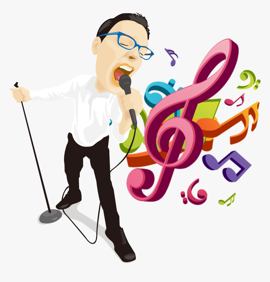 Musical Illustration Singing Man - Png Colours Musical Note, Transparent Png, Free Download