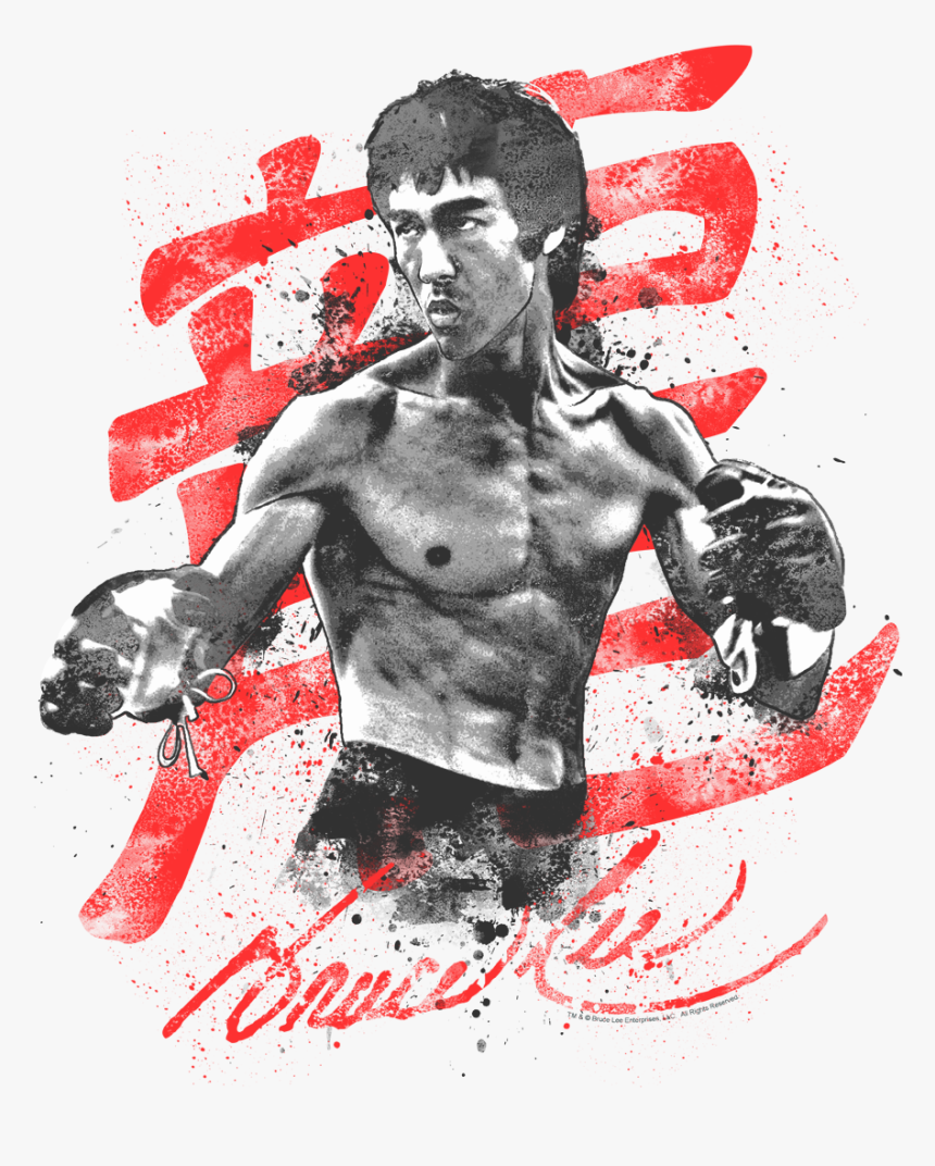 Bruce Lee Ink Splatter Men"s Long Sleeve T Shirt - Poster, HD Png Download, Free Download