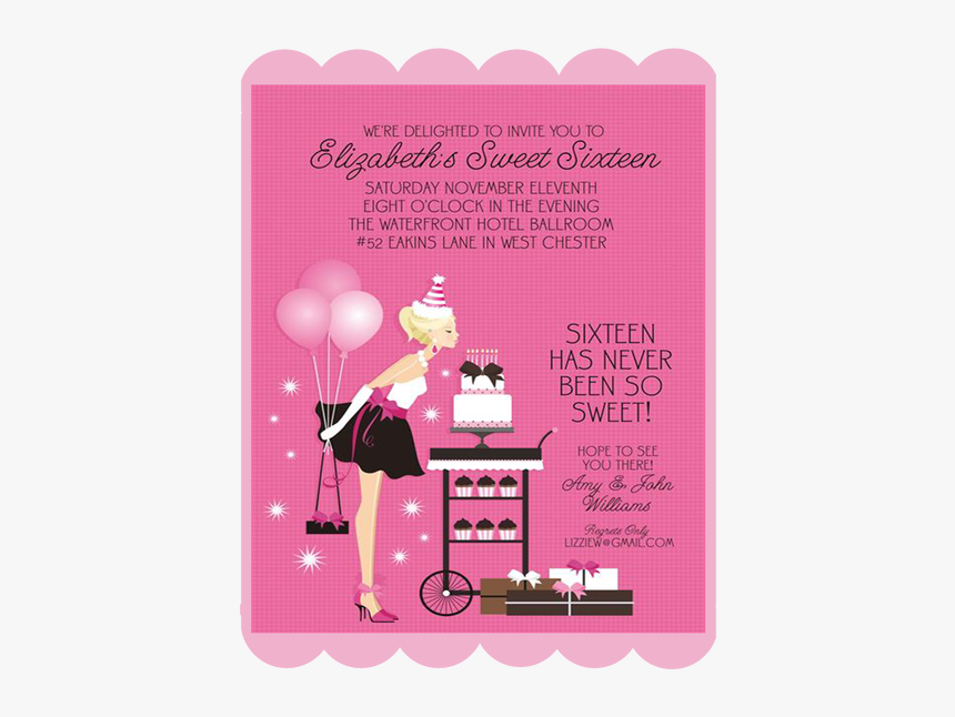 Invitation Cards For 16 Birthday Party, HD Png Download, Free Download