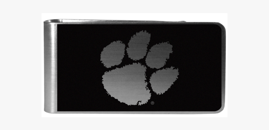 Clemson Black And Steel Money Clip - Clemson Tiger Paw Outline, HD Png Download, Free Download