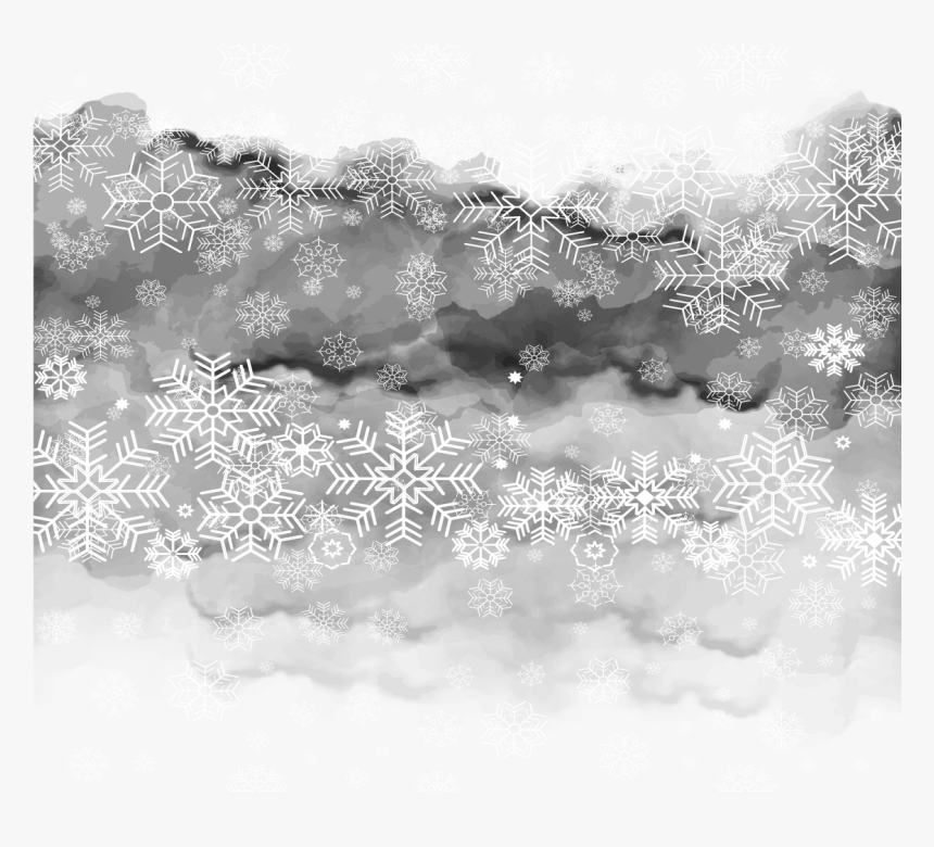 And White Painting Snowflake - Monochrome, HD Png Download, Free Download
