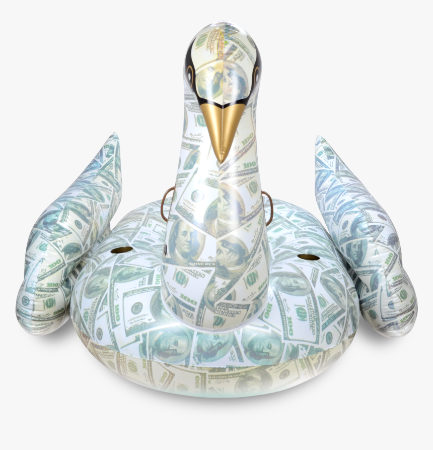 Hundred Dollar Bill Pattern Swan Pool Float , Png Download - Dollar Pool Float, Transparent Png, Free Download