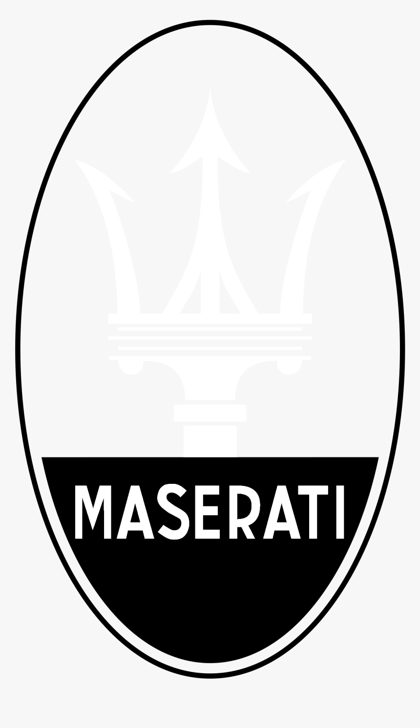 Maserati Logo Black And White - Maserati Emblem, HD Png Download, Free Download