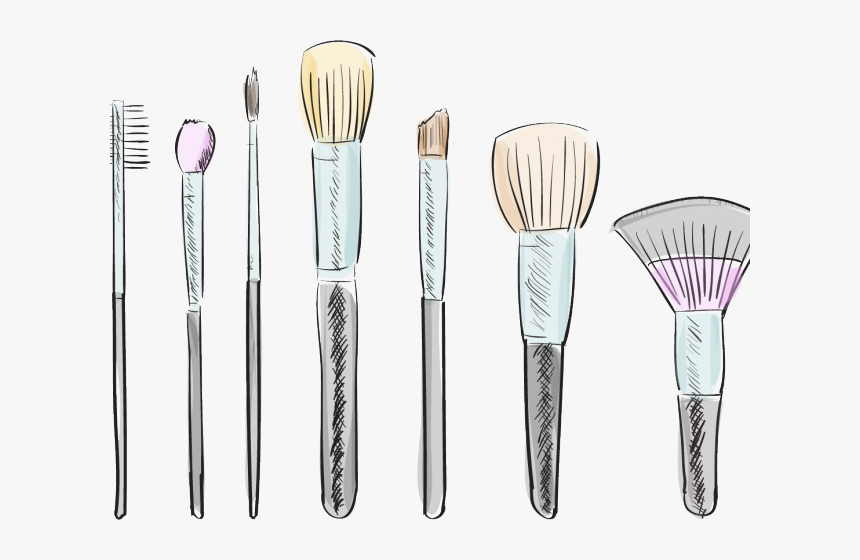 Transparent Lipstick Clipart - Makeup Brushes Drawings, HD Png Download, Free Download