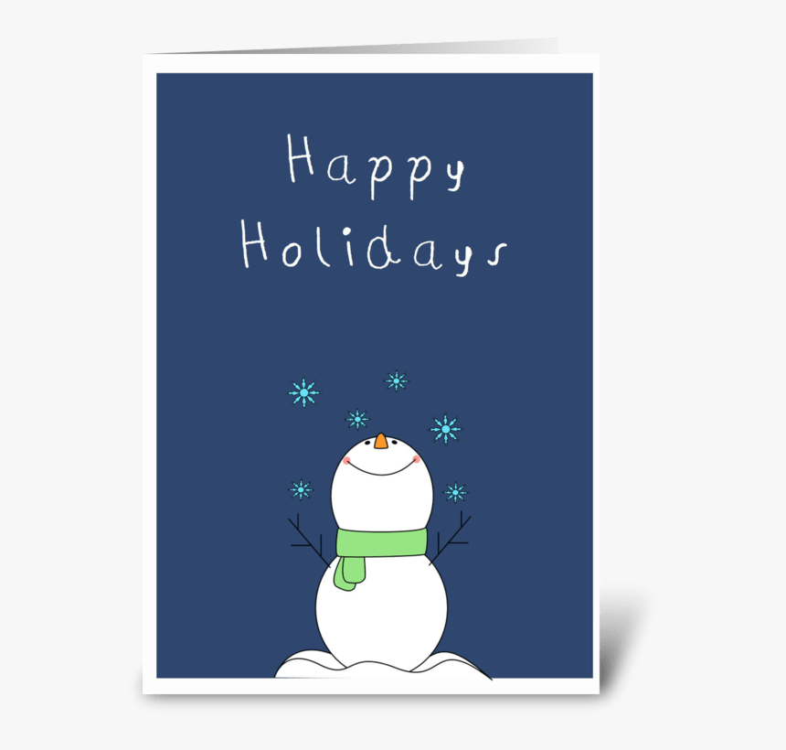 Cute Snowman Wishing You Happy Holidays Greeting Card - Snowman, HD Png Download, Free Download