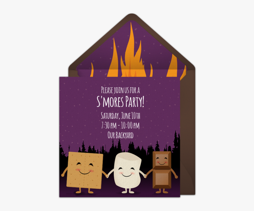 S Mores Party Invite, HD Png Download, Free Download