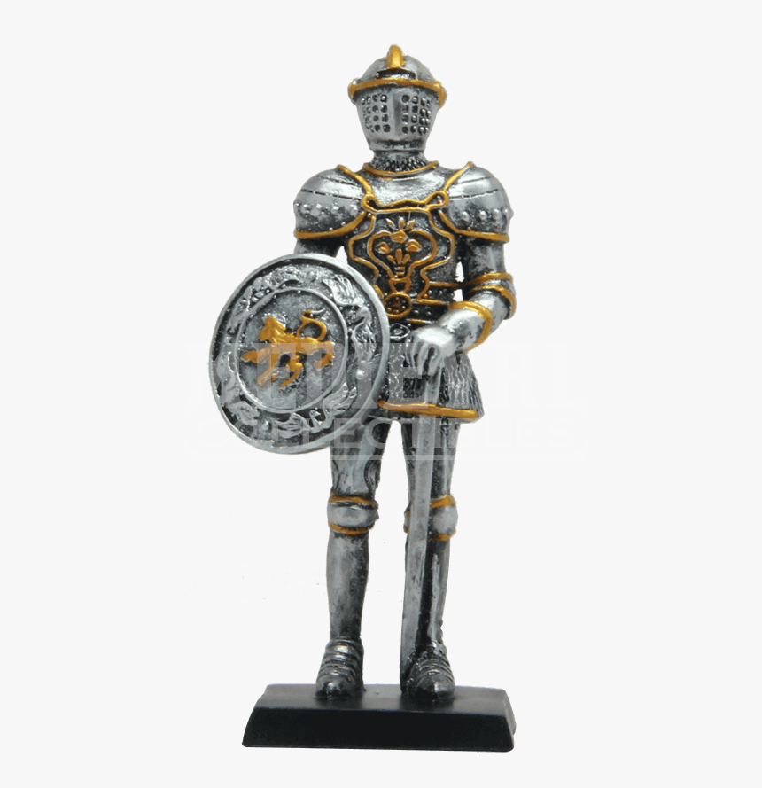 Medieval Knight Swordsman With Shield Statue - Knight, HD Png Download, Free Download