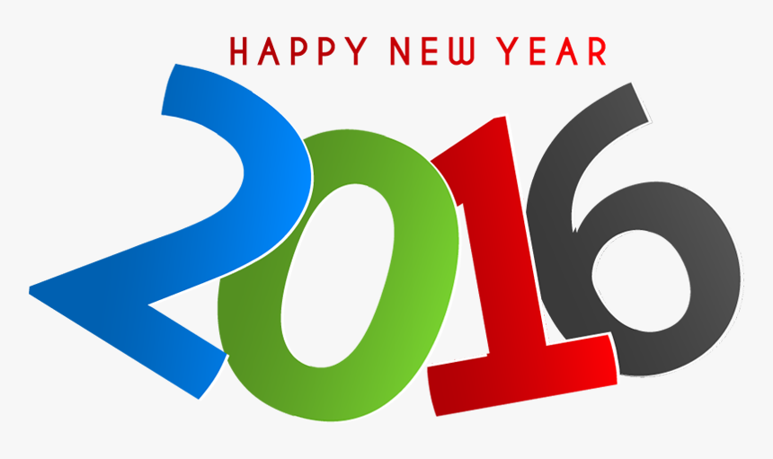 Multicolor New Year 2016 Text Design - 2016 Text Design, HD Png Download, Free Download