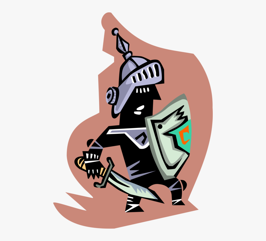 Vector Illustration Of Medieval Knight In Battle With - Illustration, HD Png Download, Free Download