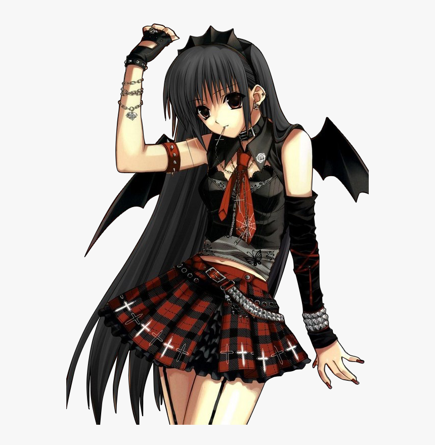 Vampire G-anime Female - Black Hair Vampire Anime Girl, HD Png Download, Free Download