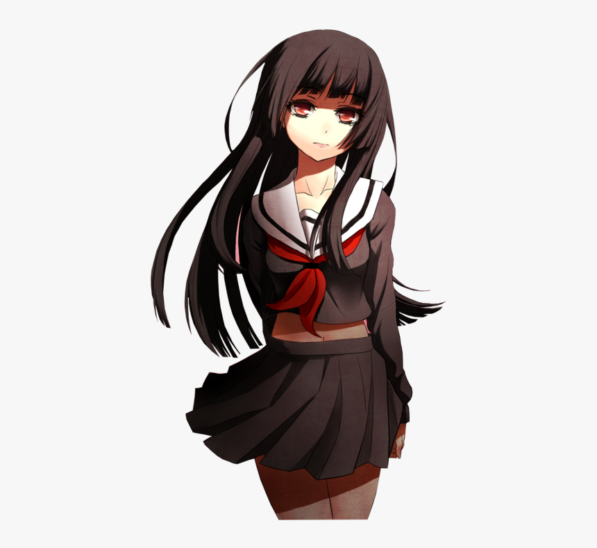 Anime Girl Black Hair Transparent, HD Png Download, Free Download