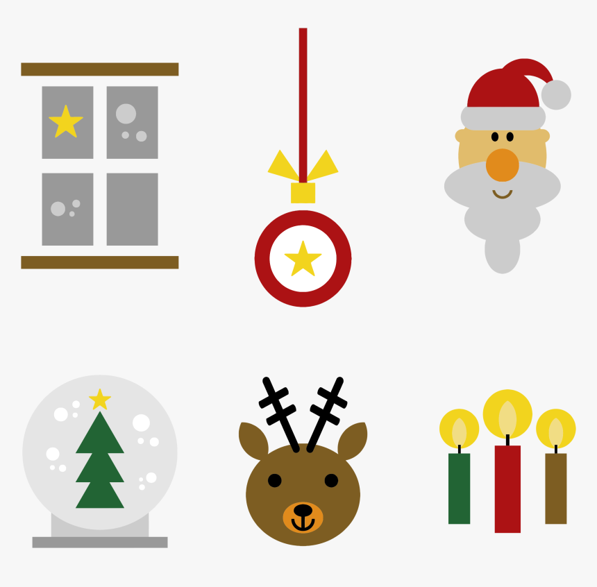 Festive Christmas Icons Clip Art Freeuse - Transparent Christmas Icons, HD Png Download, Free Download