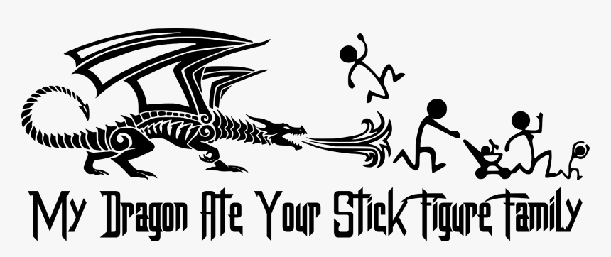 Png White Stick Figure - Dragon Stick Figure Family, Transparent Png, Free Download