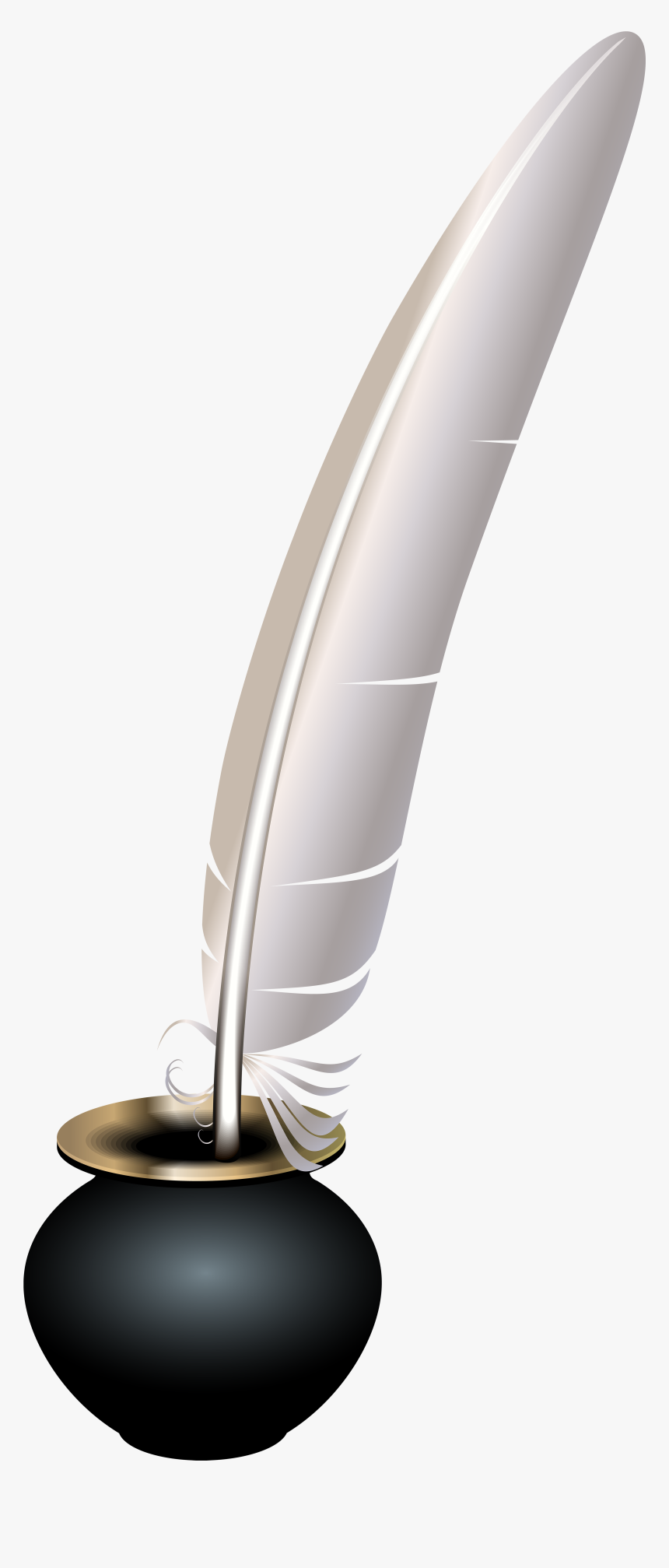 Quill And Ink Pot Transparent Png Clip Art Image - Feather And Ink Pot Png, Png Download, Free Download