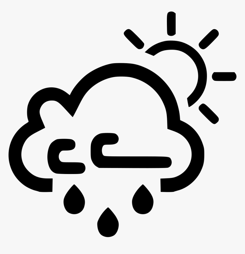 Cloud Wind Windy Rain Raining Sun Sunny - Sunny Icon Png, Transparent Png, Free Download