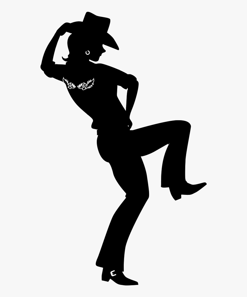 Clip Art Line Dance Country Western Dance Vector Graphics - Silhouette Country Dancer, HD Png Download, Free Download