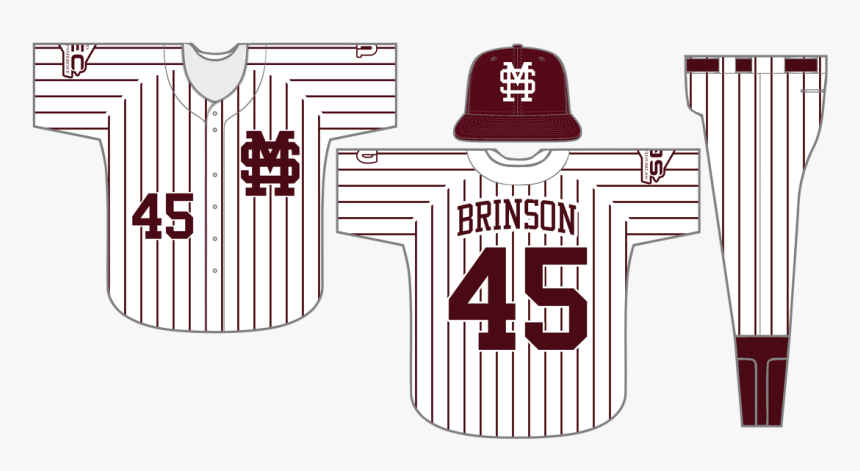 Baseball Stripe Clipart - Mississippi State Baseball Pinstripe Uniforms, HD Png Download, Free Download