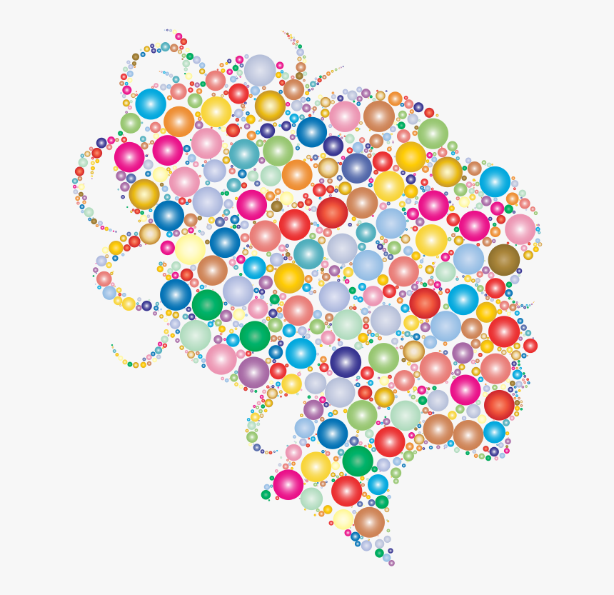 Female Head Profile Silhouette Circles Prismatic - Circle, HD Png Download, Free Download