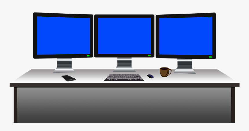 Computer, Workstation, Work Station, Desk, Work - Work Station Computer Clip, HD Png Download, Free Download