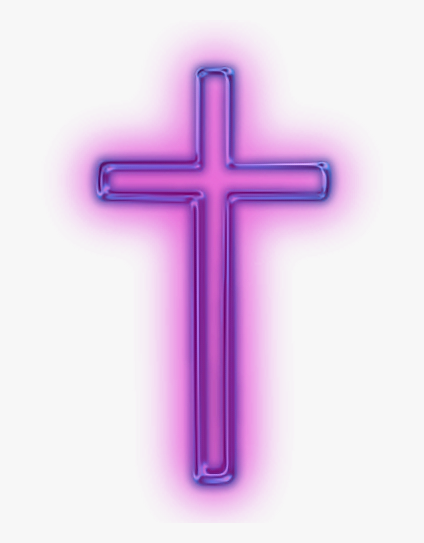 #cross #religion #jesus #god #christ #purple #glowing - Cross, HD Png Download, Free Download