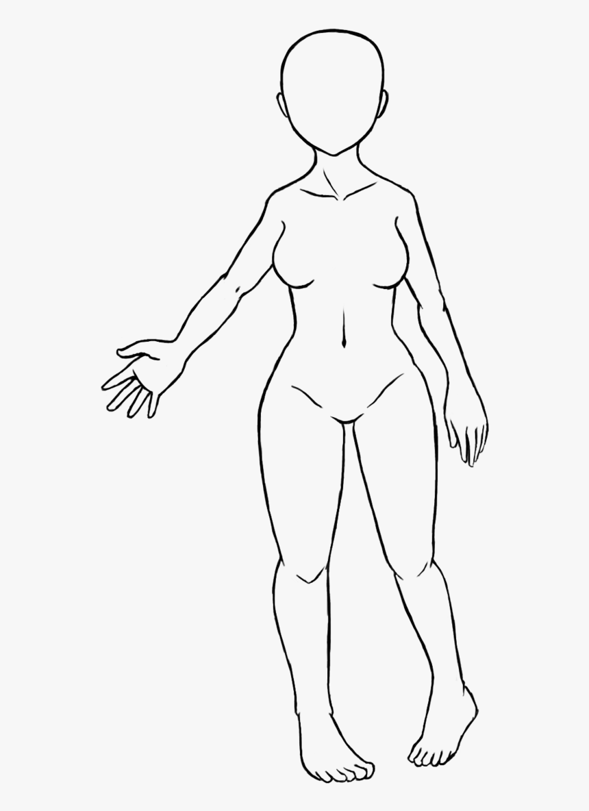 Trends For Blank Girl Face Coloring Pages - Female Body Base Drawings, HD Png Download, Free Download