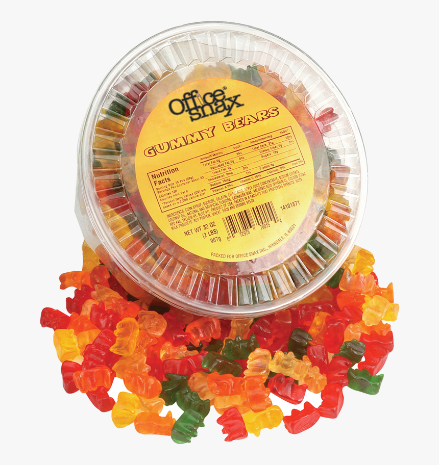 2 Lb Tubs/case - Gummy Bear In Container, HD Png Download, Free Download
