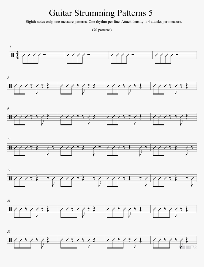 Guitar Strumming Patterns Pdf, HD Png Download, Free Download