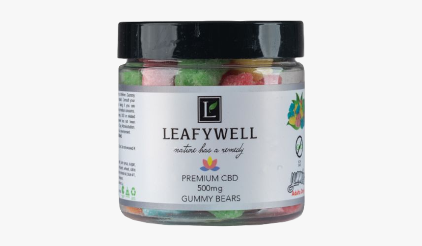 Leafywell Premium 500 Mg Cbd Gummy Bears - Strawberry, HD Png Download, Free Download