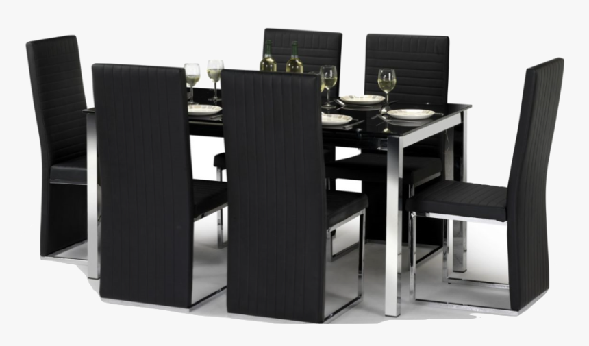 Tempo Dining Table And Chairs - Black Glass Dining Tables, HD Png Download, Free Download