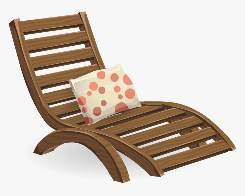 Wood,chair,outdoor Furniture - Deck Chair Clipart, HD Png Download, Free Download