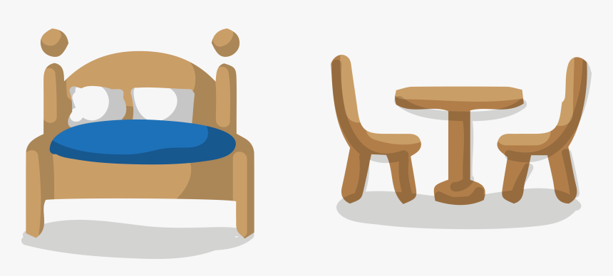 Table Furniture Bed - Wood Furniture Vector, HD Png Download, Free Download