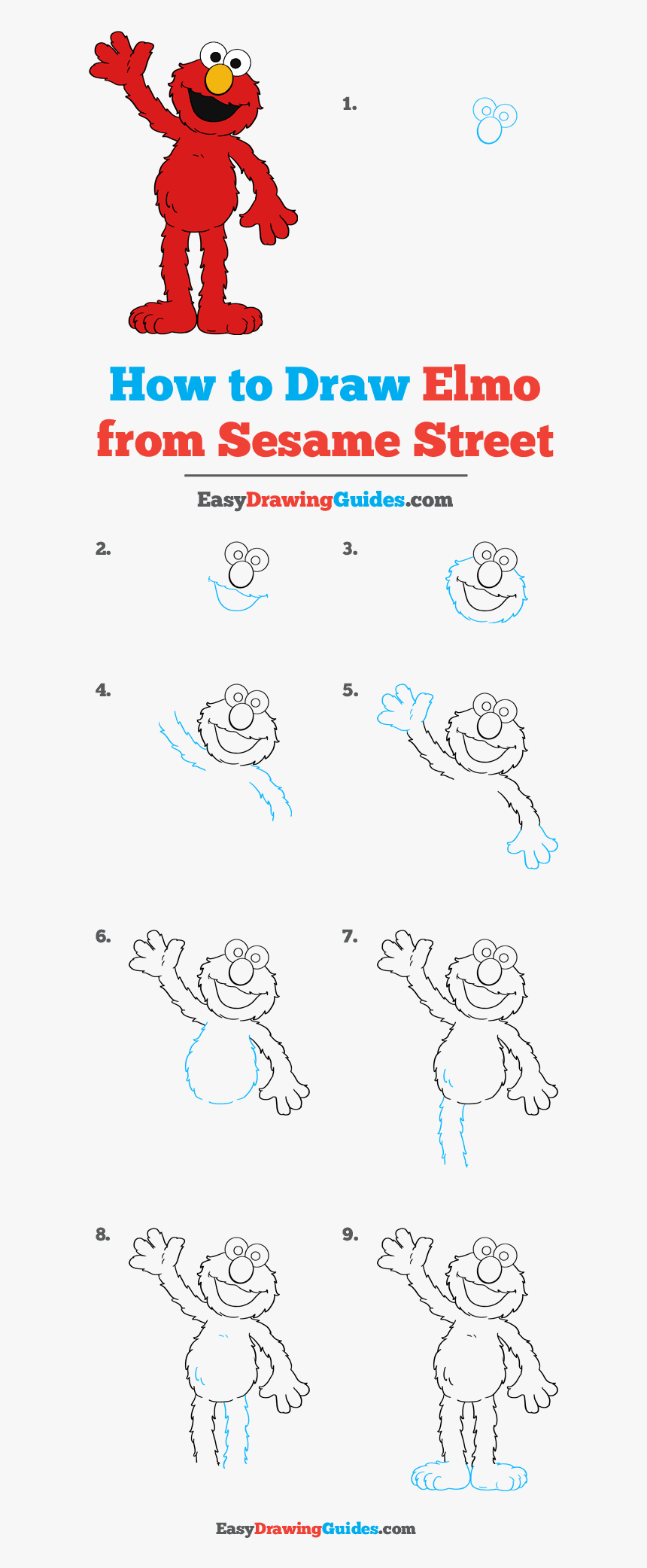 How To Draw Elmo From Sesame Street - Shiba Inu Drawing Step By Step, HD Png Download, Free Download