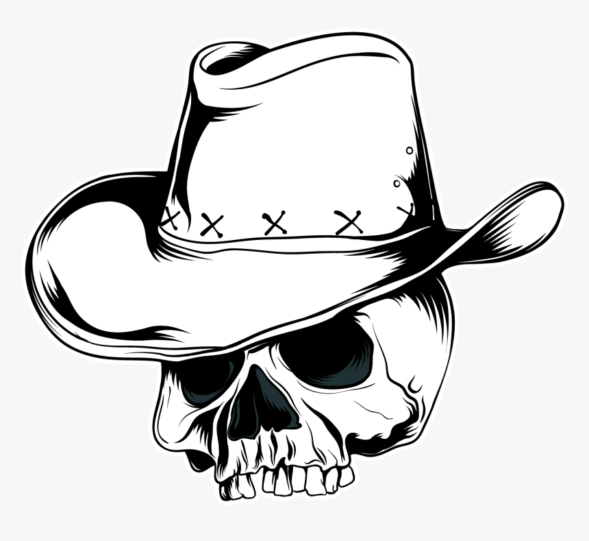 Cowboy Hat Vector Graphics Skull Clip Art - Cowboy Skull Hat Png, Transparent Png, Free Download