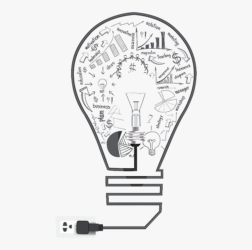 Idea Drawing Creativity - Creative Light Bulb Drawing, HD Png Download, Free Download
