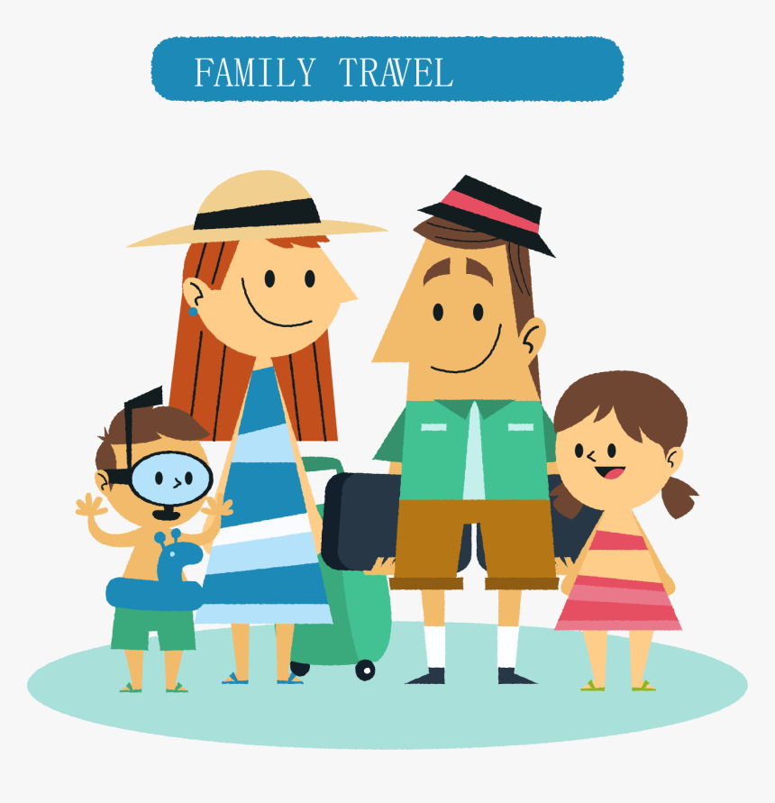 Package Travel Hotel Cartoon Home Design - Family Tourist Clipart, HD Png Download, Free Download