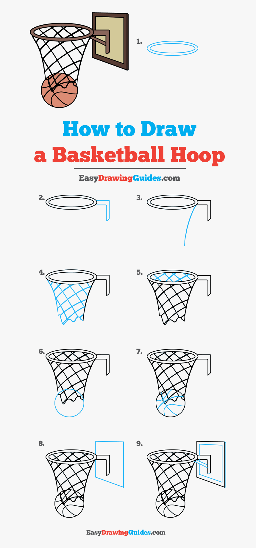 How To Draw Basketball Hoop - Draw A Basketball Net, HD Png Download, Free Download